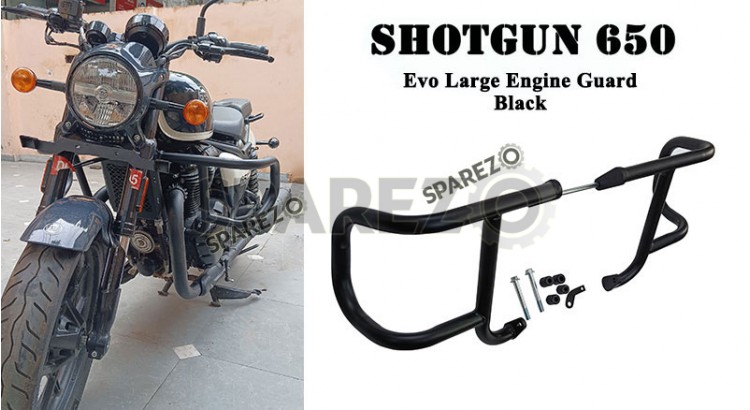 Fit For Royal Enfield Shotgun 650 Evo Engine Guard Pair Black - SPAREZO